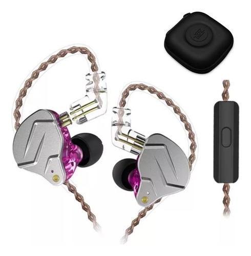 Kz Zsn Pro Audífonos In Ear Con Mic Purpura + Estuche Kz Pro