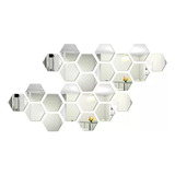 Pegatinas De Pared Con Espejo Hexagonal, 24 Unidades, Pegati