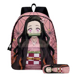 Mochila + Estuche Simple 38x33x13 Cm Nezuko Demon Slayer