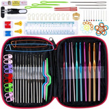 Kit Ganchos Para Tejido Crochet Con Estuche 100 Pzas