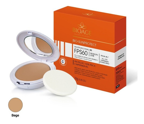 Pó Compacto Vitamina C Acido Hialuronico Fps50 Bioage