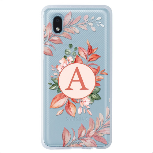 Funda Galaxy Flores Antigolpes Personalizada Con Tu Inicial