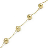 Pulseira Bolas 8mm Ouro 18k Joia Elegante Tamanho Especial