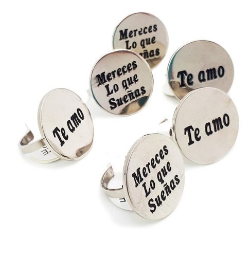 Oferta! 6 Anillos Frases Acero Quirurgico Por Mayor