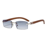 Lentes Cartier  Montura Plateada Sin Montura Cool Blue Grey