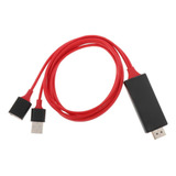 Teléfono A La Televisión Cable Hdmi Adaptador Hdmi Rojo