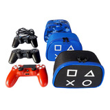 Kit 2 Estojo Case  Para Controles De Ps4  Ps3  Ps2