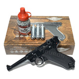 Pistola Co2 P08 Blowback 4,5 100% Metal + 3 Gas Y Balines