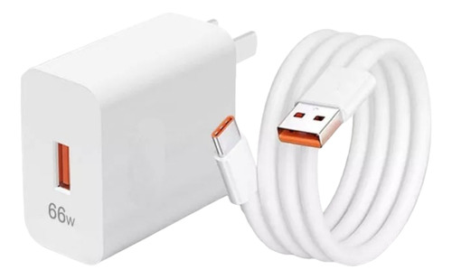  Cargador 66w C/ Cable Usb Tipo C Para Hauwei