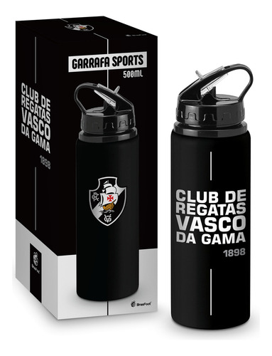 Garrafa Para Agua C/ Canudo Sports Times 500ml Vasco Da Gama