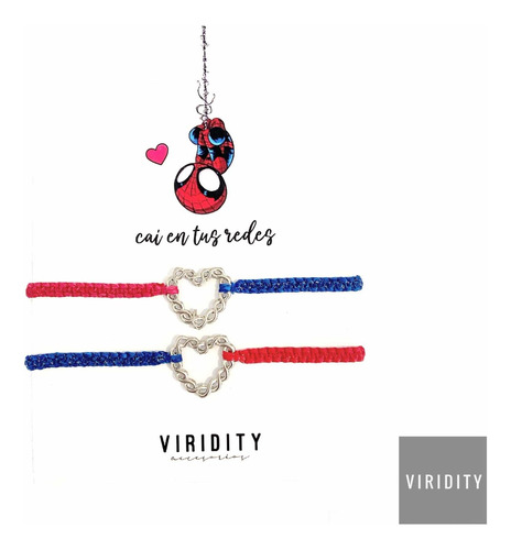 Pulseras Compartidas Spiderman Araña Novios Amigas