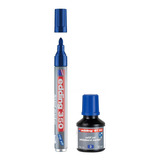 Marcador Borrable Edding 350 Azul + Tinta X 30 Ml.