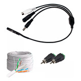 2 Conectores Rca Macho Jr-r591 + Micrófono + Cable Utp 15m