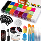 Kit Pintura Facial Y Corporal 20 Colores Halloween