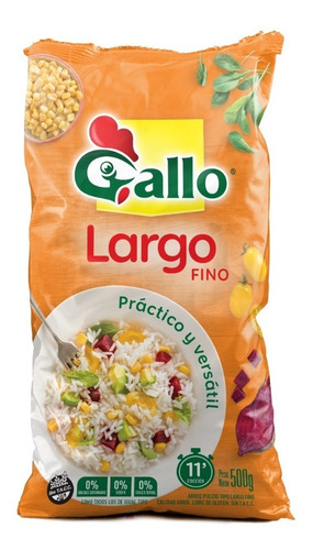 Arroz Largo Fino Gallo X500 Gr