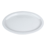 12 Platos Tampiqueño Plato Ovalado 39 Cm Melamina 100% Color Blanco