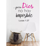 Vinil Decorativo Frase Bíblico Dios Imposible Lucas 59x60cm