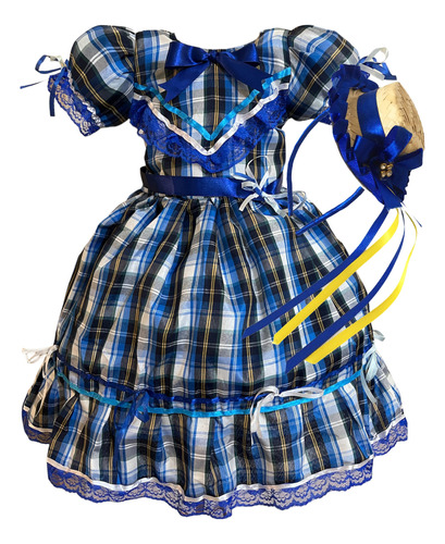 Vestido De Festa Junina Caipira Infantil Luxo Lindo