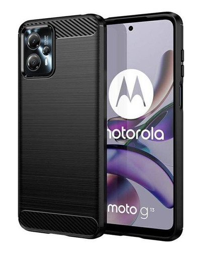 Funda Para Motorola Moto G72 Carbono Antishock + Vidrio
