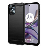 Funda Para Motorola Moto G13 G23 Carbono Antishock + Vidrio