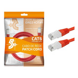 Cabo De Rede Patch Cord Ethernet Cat6 Rj45 Vermelho 2 Mts