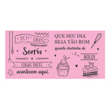 Adesivo Papel Parede Frase Bem Vindo Confeitaria Rosa 1.50m