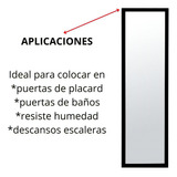 Espejo Placard Puerta Pared C/marco Pvc Negro 1.25 X 0.35 