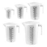 5 Uds Jarra De Agua De Plástico Recipientes Taza Medidora