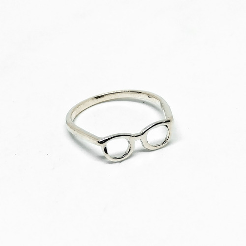 Anillo De Plata 925 Calado Lentes - Anteojos Macizo