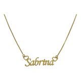 Colar Nome Personalizado Sabrina Banhado A Ouro + Brinde