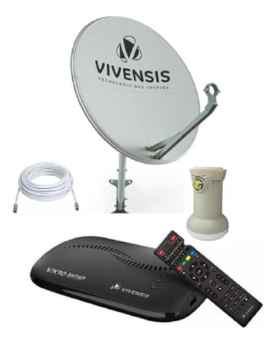 Kit Receptor Digital Vx10 Vivensis - Antena Lnbf Ku Cabo