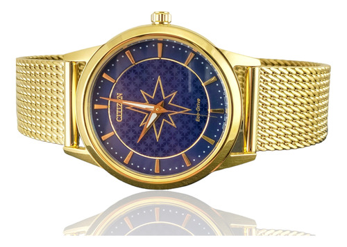 Reloj Citizen Edición Marvel Acero Dorado Tablero Azul Solar