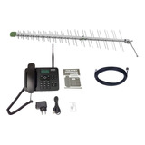 Antena + Telefone Celular Fixo Mesa Rural 4 Band E Dual Chip