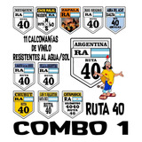 Ruta 40 Calco-combo De 11 Calcomanías De Vinilo Calcomanía 