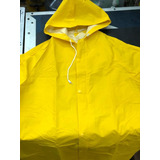 Capa De Lluvia Con Capucha  En Pvc Amarilla Alaska Talle Xxl