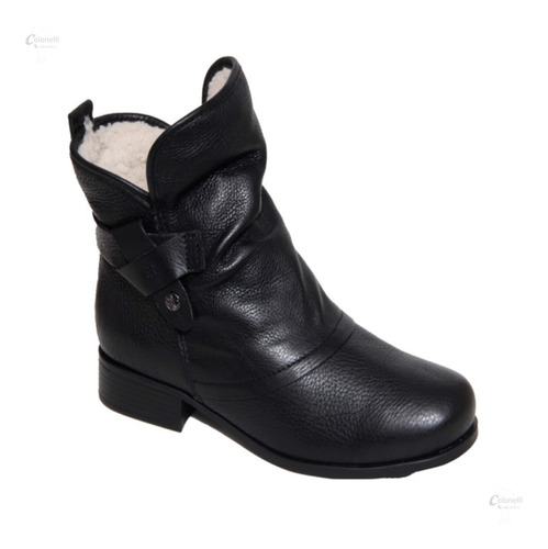 Bota Couro Rasteira Conforto Cano Curto Moda Bottero 348401