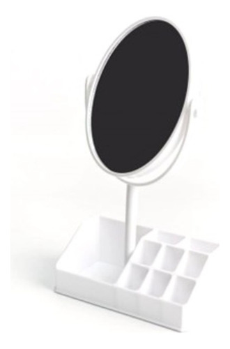 Espejo De Pie Oval Maquillaje  31x16cm Con Organizador