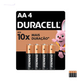 Pilha Alcalina Aa Pequena Duracell Cartela 4 Unidades