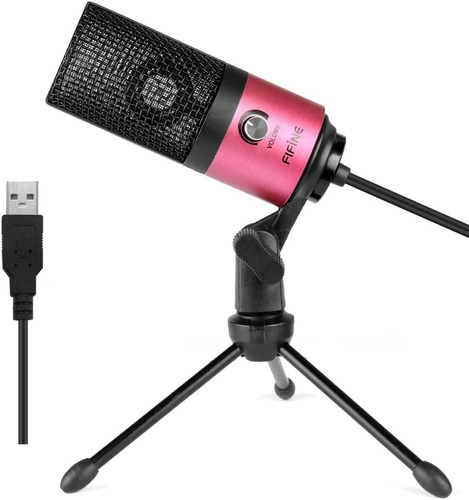 Micrófono Fifine K669b Condensador Cardioide Color Rosa