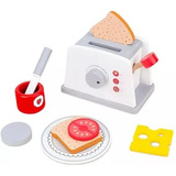 Set 3 Juego Didactico De Madera Microondas Tostador Cafetera