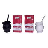 2 Kit Matero Argentino Sentire: Mate+bombilla+ Yerba Mate