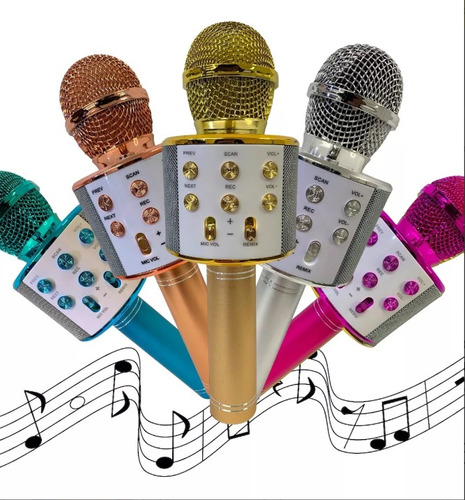 Microfone Bluetooth Sem Fio Youtuber Karaoke Infantil C/som