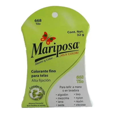 Colorante Para Telas Mariposa En Cristales Flor De Tilo | MercadoLibre