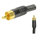 10x Plug Rca Macho Profissional Grafite - Ponta Ouro 24k 