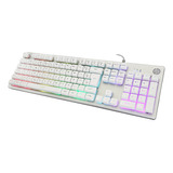 Teclado Branco Semi Mecânico Gamer Led Rgb Abnt2 Usb