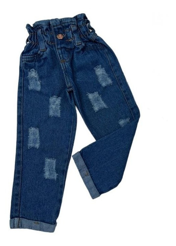 Calça Jeans Mom Infanto Juvenil Destroyed Blogueirinha Moda