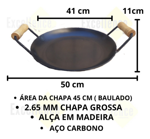Picanheira Disco Arado Churasqueira 45 Cm, Grande  