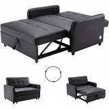 Sofa Cama Convertible 3 En 1 Usb Color Negro Marca Gynsseh