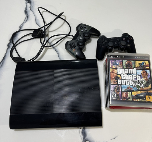 Playstation 3 Slim 500gb Dos Controles Y 10 Juegos