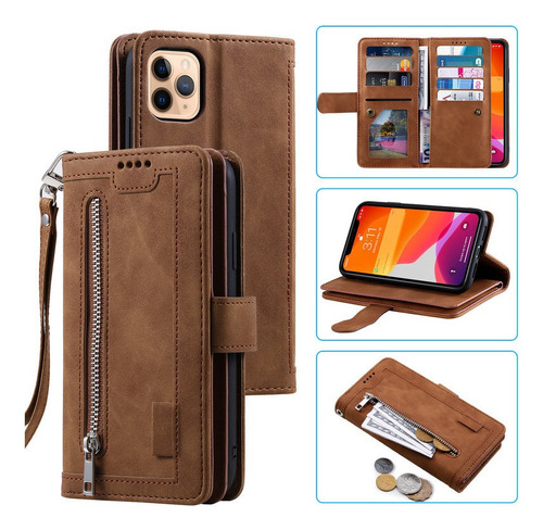 Funda For iPhone Carcasa Celular Case Cartera Cremallera